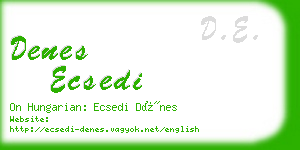 denes ecsedi business card